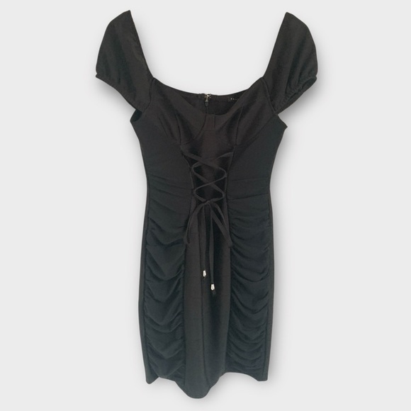 Haute Monde Lace-Up Bodycon Mini Dress - Picture 1 of 7